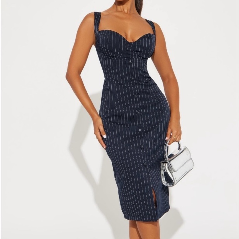 Fashion Nova Pinstripe Dress